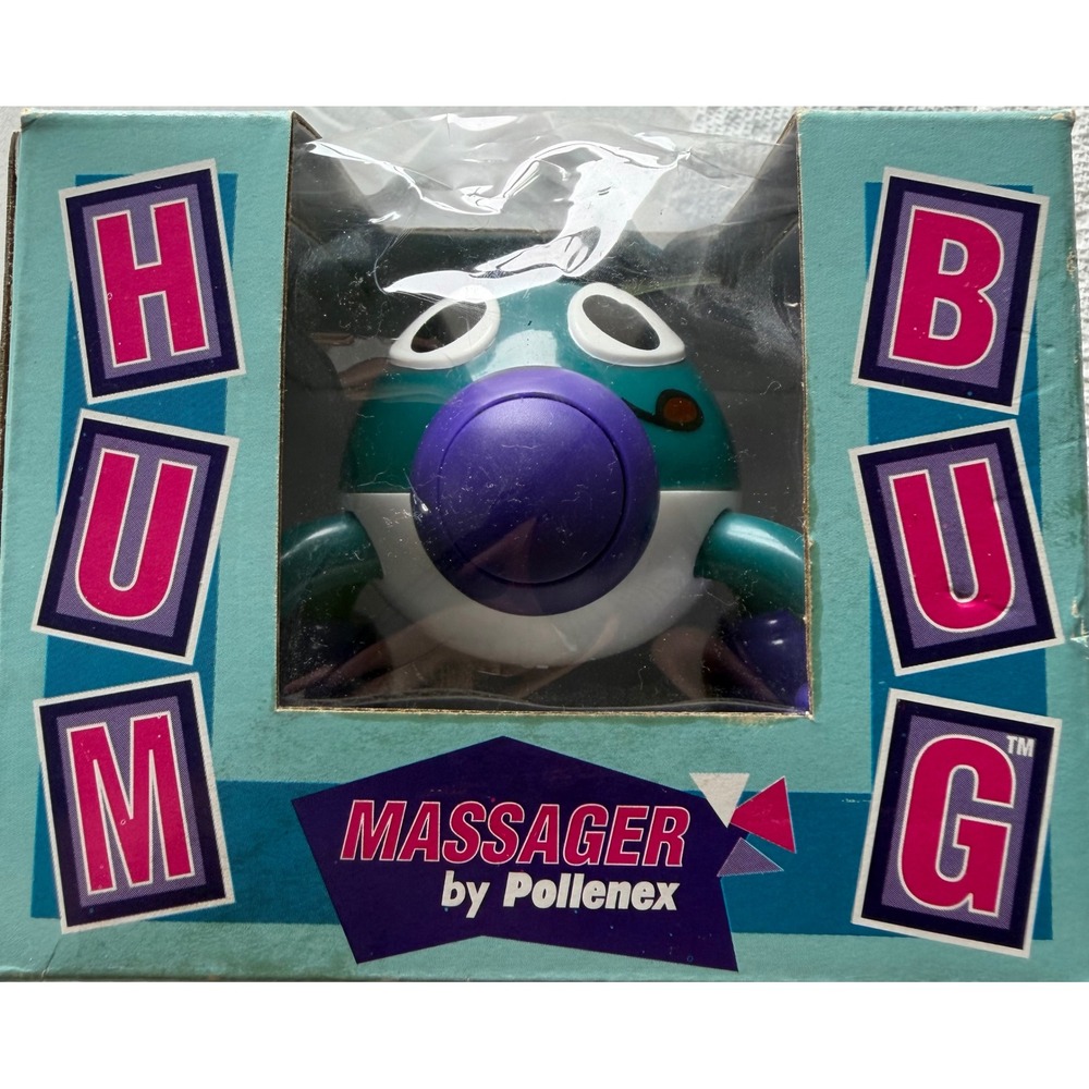 Pollenex HumBug Vintage Hand Held‎ Massager Model HM1 Teal Purple 1995 Battery